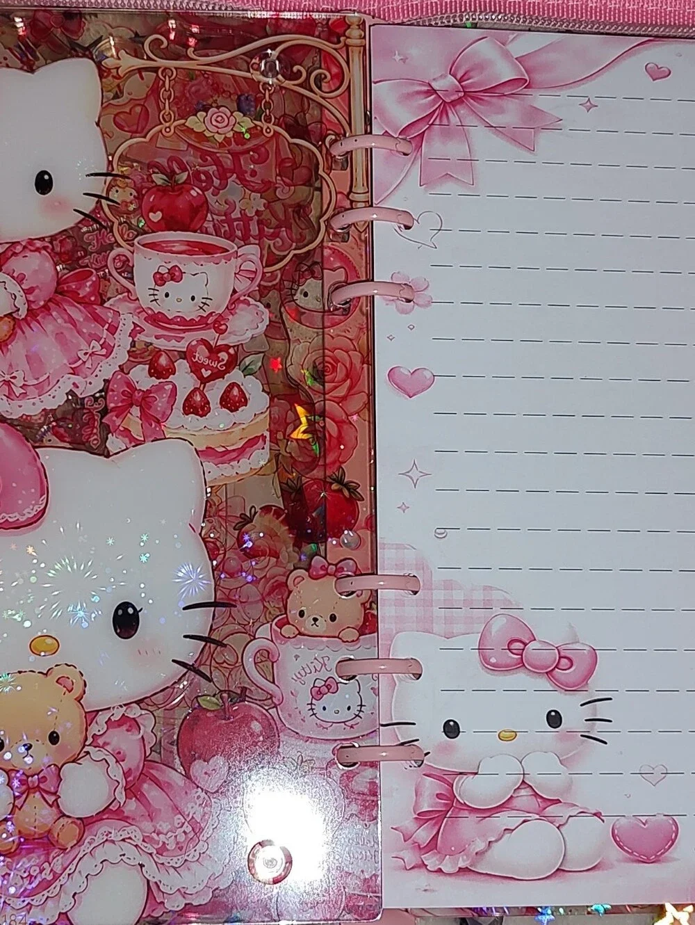 New! A5 Size Hello Kitty Shaker Notebook With Paper,Divider & Protective Cover